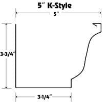 A diagram showing the measurements for the 5 k style.