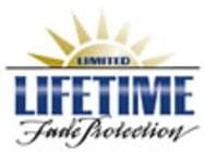 A logo for lifetime fine protection.